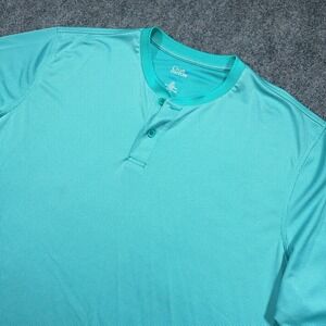 Croft & Barrow Henley Shirt Mens 2XL Green Performance Stretch Quick Dry‎